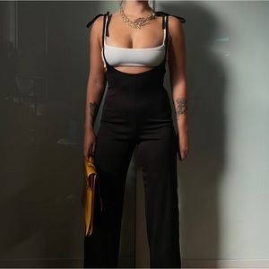 Chic Adjustable Suspender Tie Jumpsuit